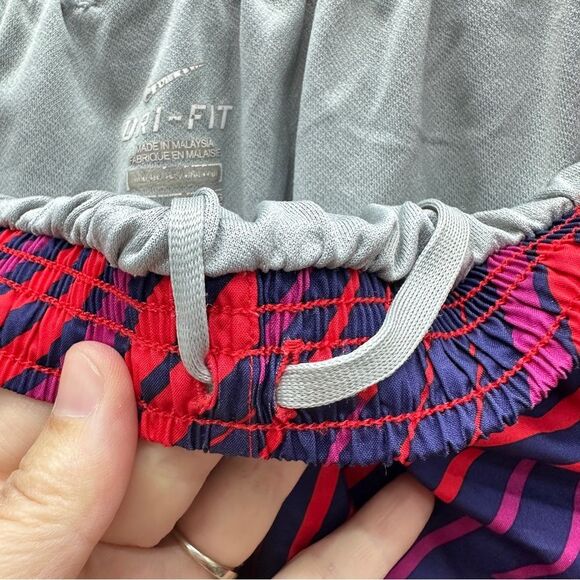 Nike Dri-Fit red blue athletic running shorts women's large with liner - Picture 3 of 4